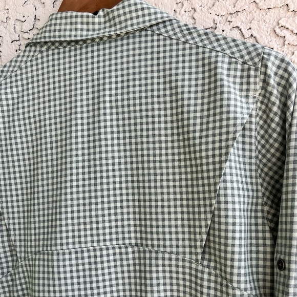 COLUMBIA Green Plaid Button-Down, Omni-Shade Sun Protection Long Sleeve W Small - Picture 6 of 13